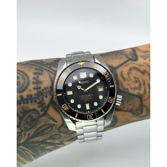 Custom Seiko Mod • Black Gold Steel Sumo • 43mm